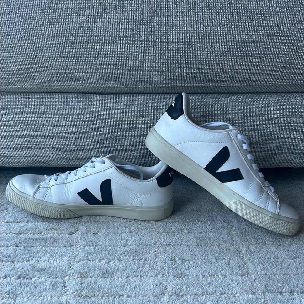 Veja White Sneakers with Black Detail